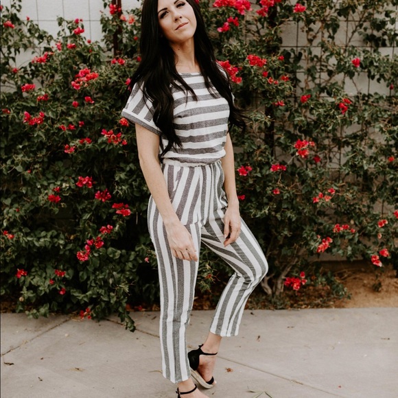 The Taylee Vertical Stipe Jumpsuit - Picture 4 of 8